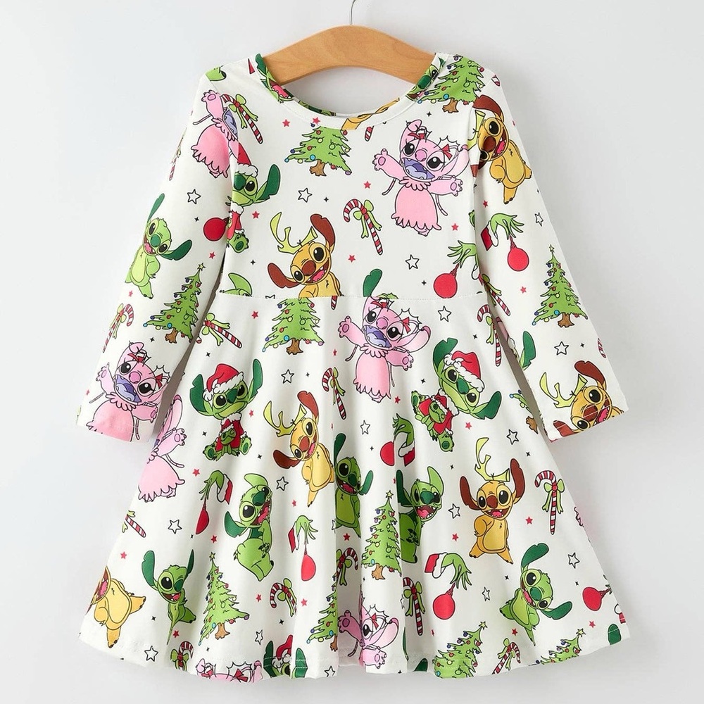 Stitch Christmas Girls Dress
